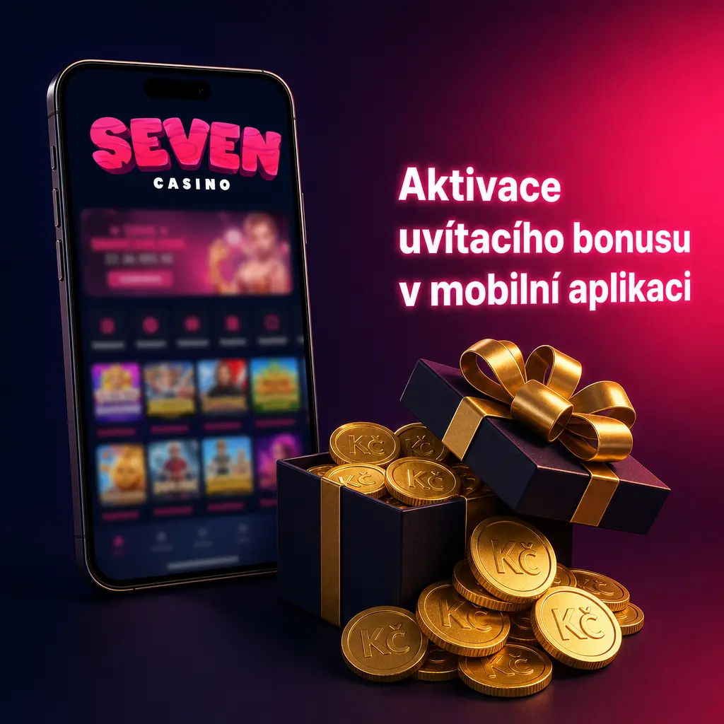 Aktivace uvítacího bonusu v mobilní aplikaci Seven casino až 450 % do 7 500 EUR