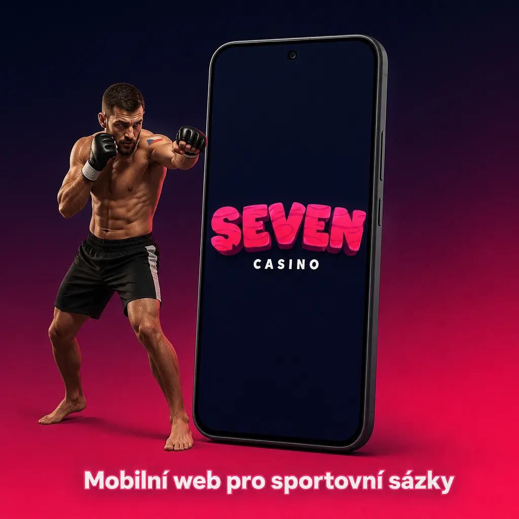 Mobilní web Seven casino pro sportovní sázky s tiketem, vklady, live sázkami a podporou v telefonu