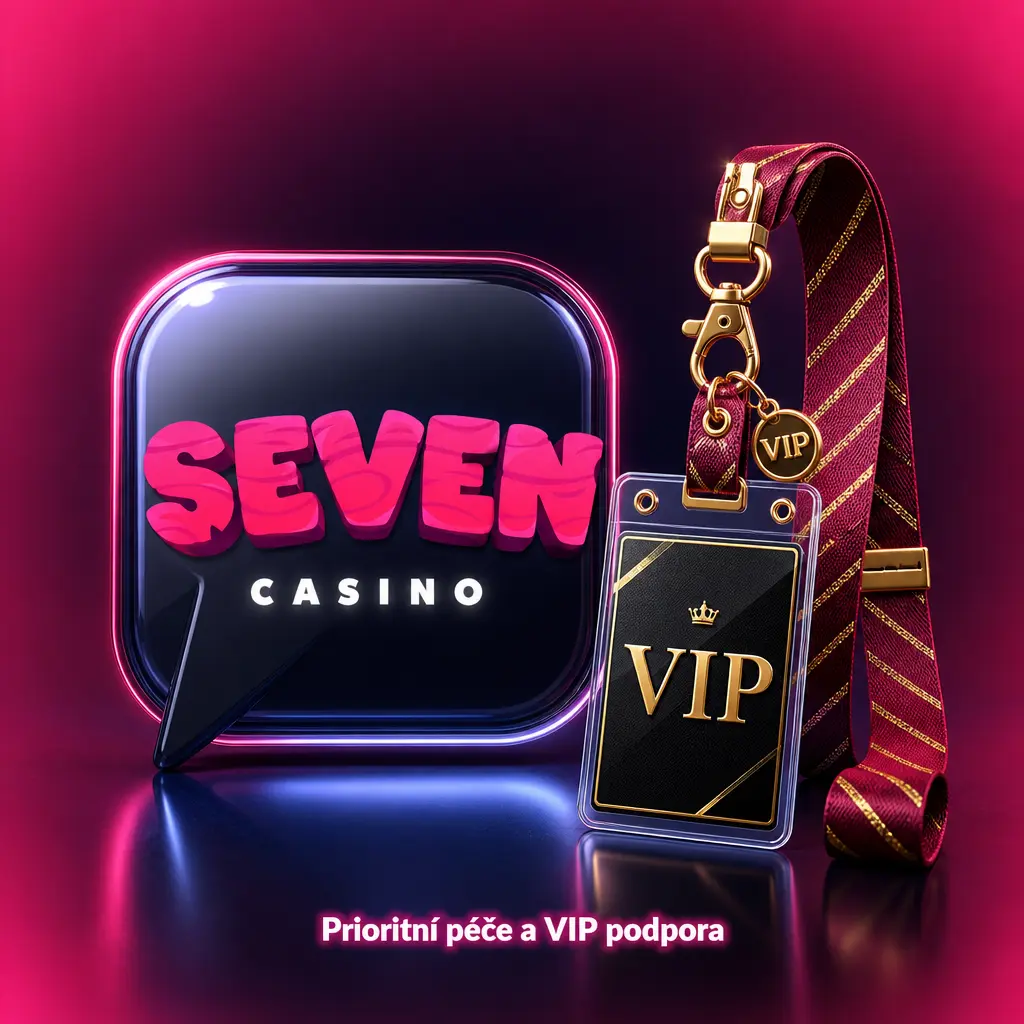 Ilustrace VIP podpory Seven casino s prioritní péčí o účty, platby a ověření hráčů