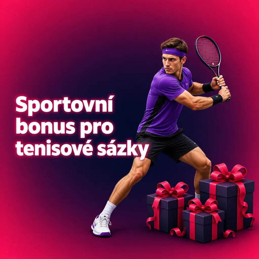 Sportovní uvítací bonus pro tenisové sázky s údaji o částce, kurzu, platnosti a protočení